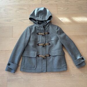 J.crew grey wool toggle coat toggle coat, size 8P